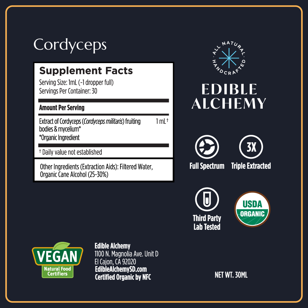 Organic Cordyceps Extracted Mushroom Tincture