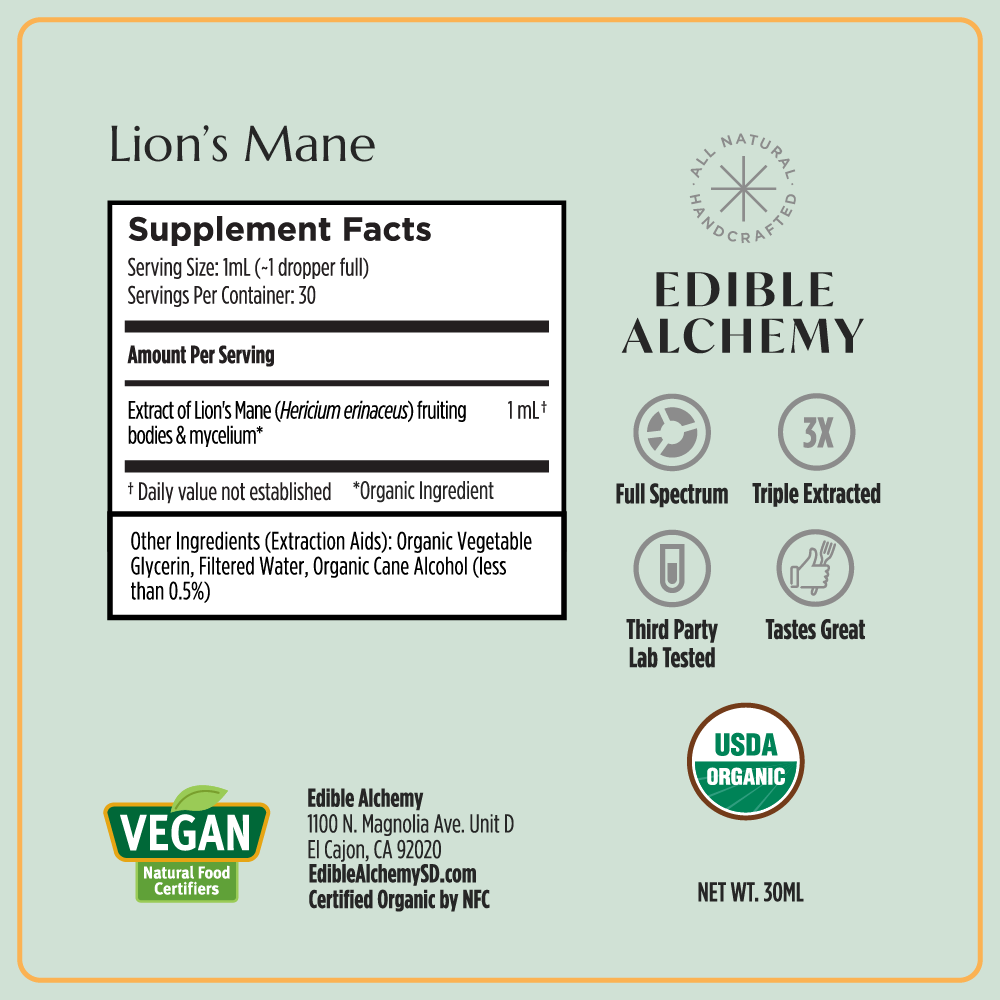 Organic Lion's Mane Alcohol-Removed Extract