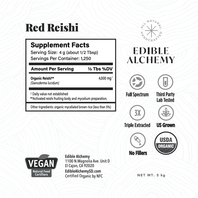 Organic Red Reishi Mushroom Powder